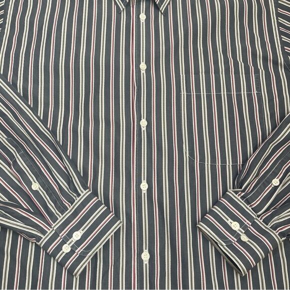 Brioni for Neiman Marcus Italy Men’s Gray Stripe Cotton LS Button Down Shirt L - Picture 5 of 10